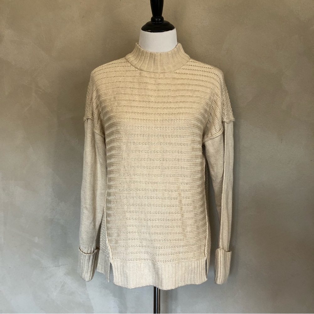 U-Knit mock neck pullover sweater